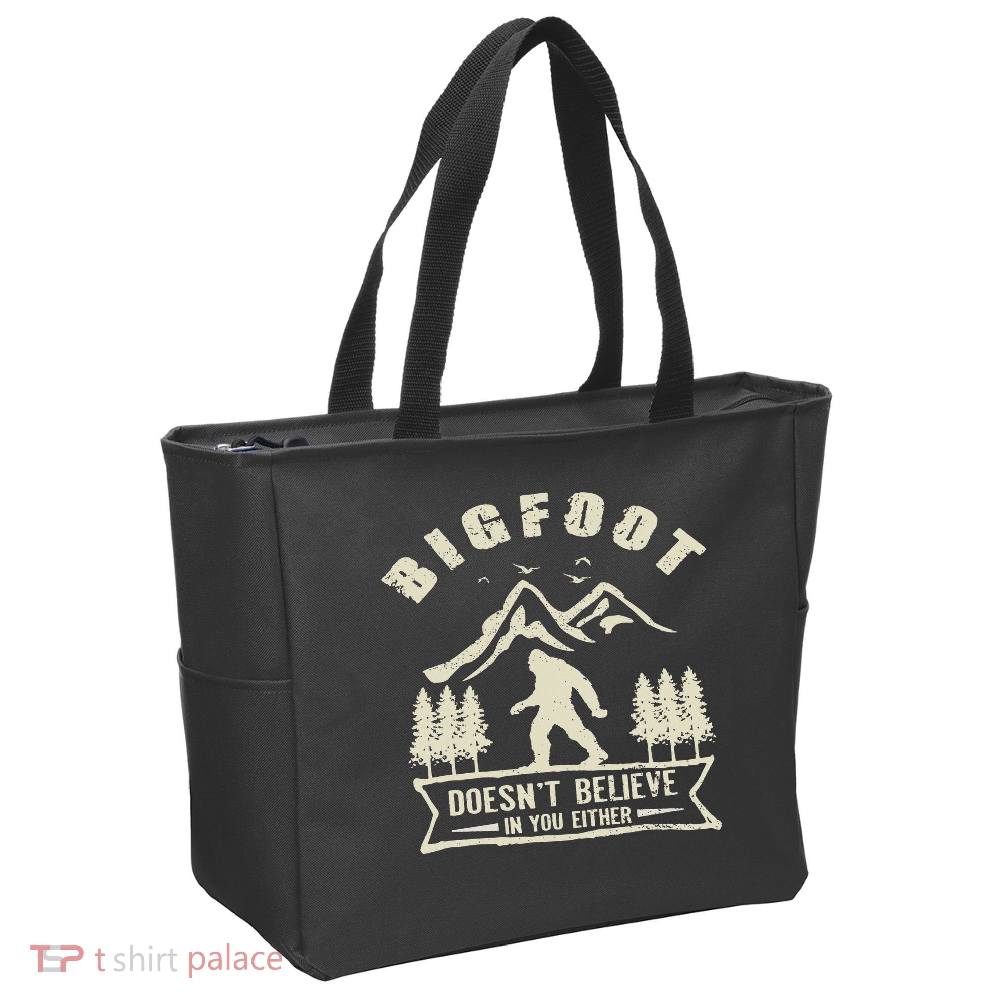 Retro Bigfoot Doesn't Believe In You Either Sasquatch Tote Bag