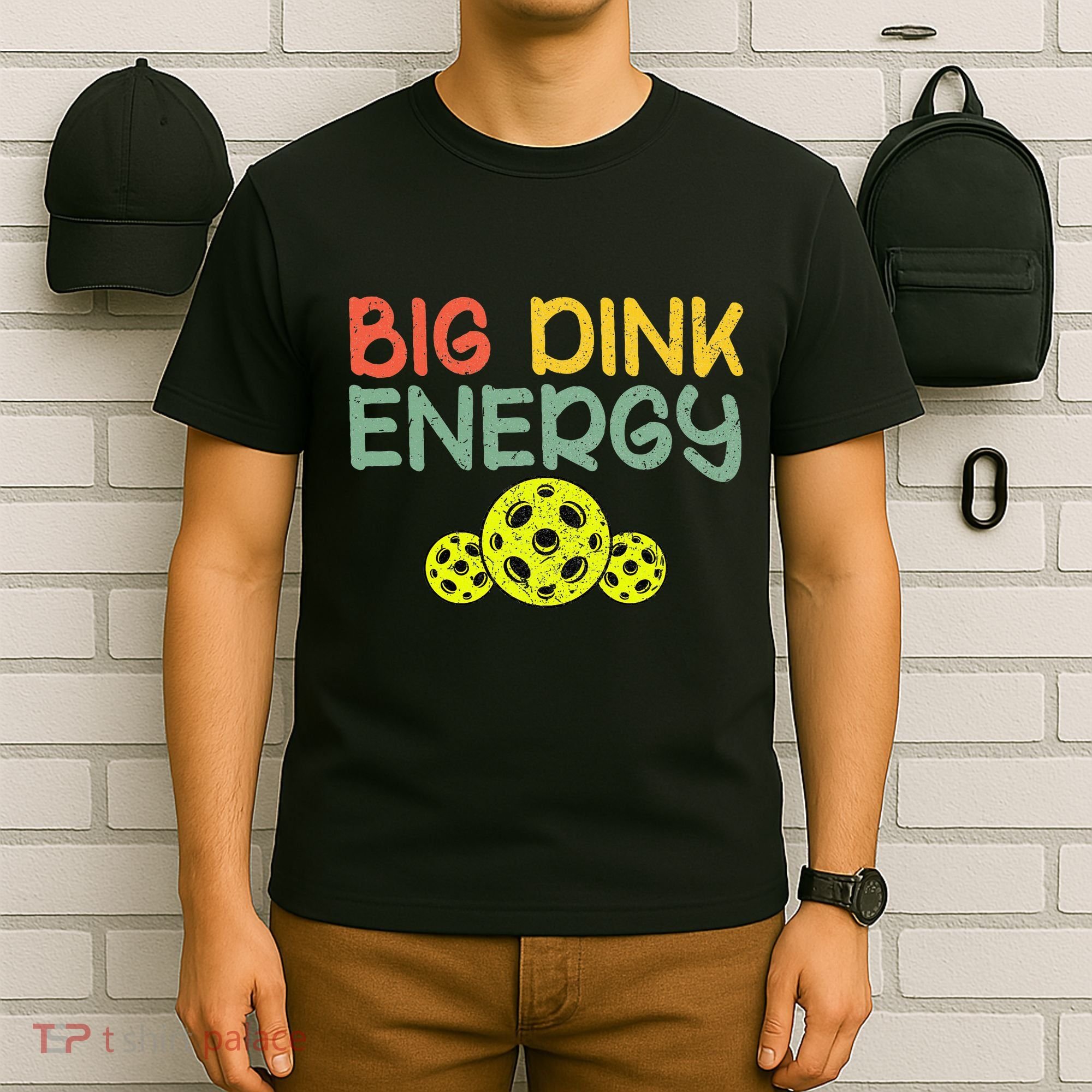 Retro Big Dink Energy Pickleball Funny Pickle Ball Lover T-Shirt