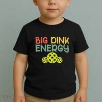 Retro Big Dink Energy Pickleball Funny Pickle Ball Lover Toddler T-Shirt thumb 2