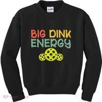 Retro Big Dink Energy Pickleball Funny Pickle Ball Lover Kids Sweatshirt thumb 0