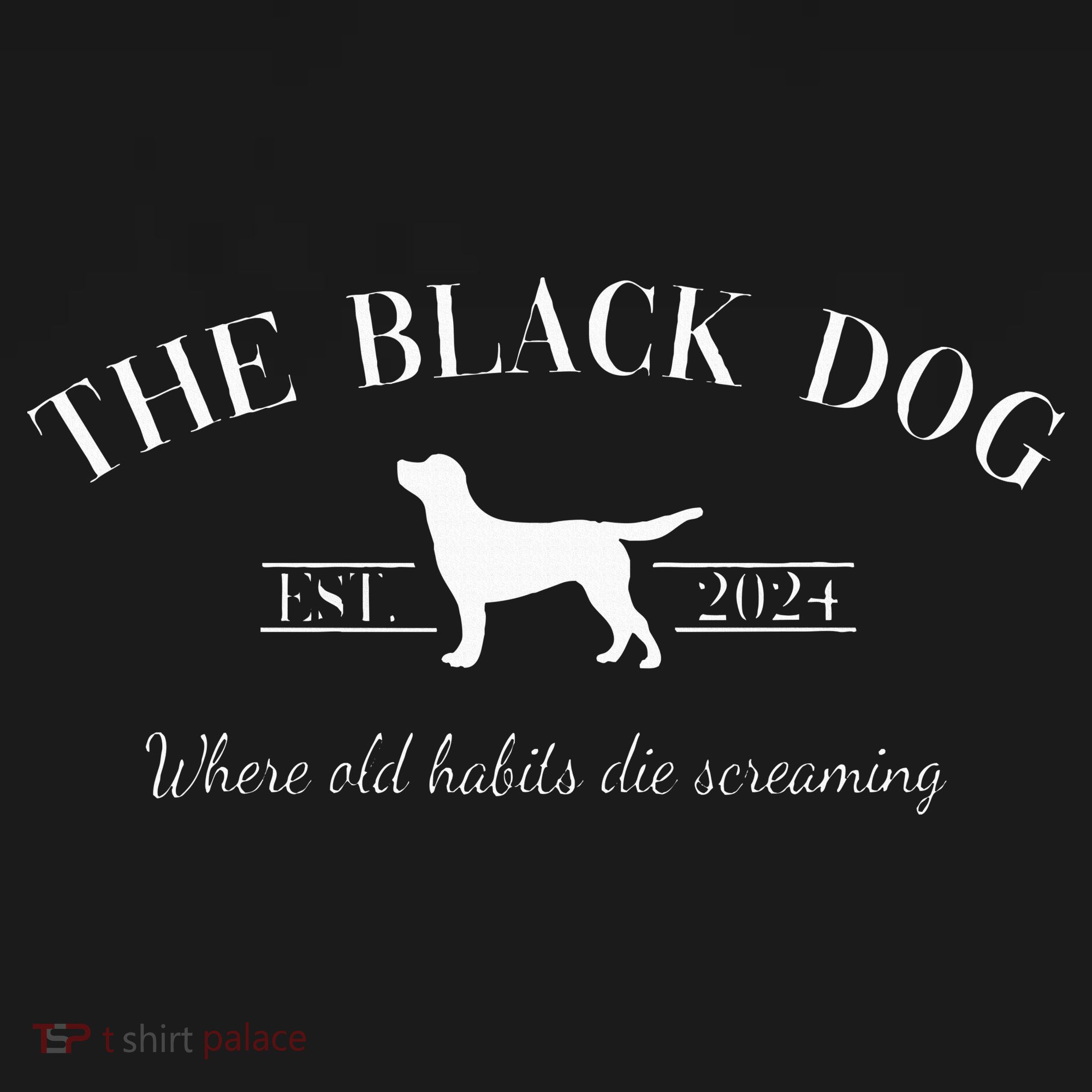 Retro Black Dog Club Old Habits Est. 2024 Polo