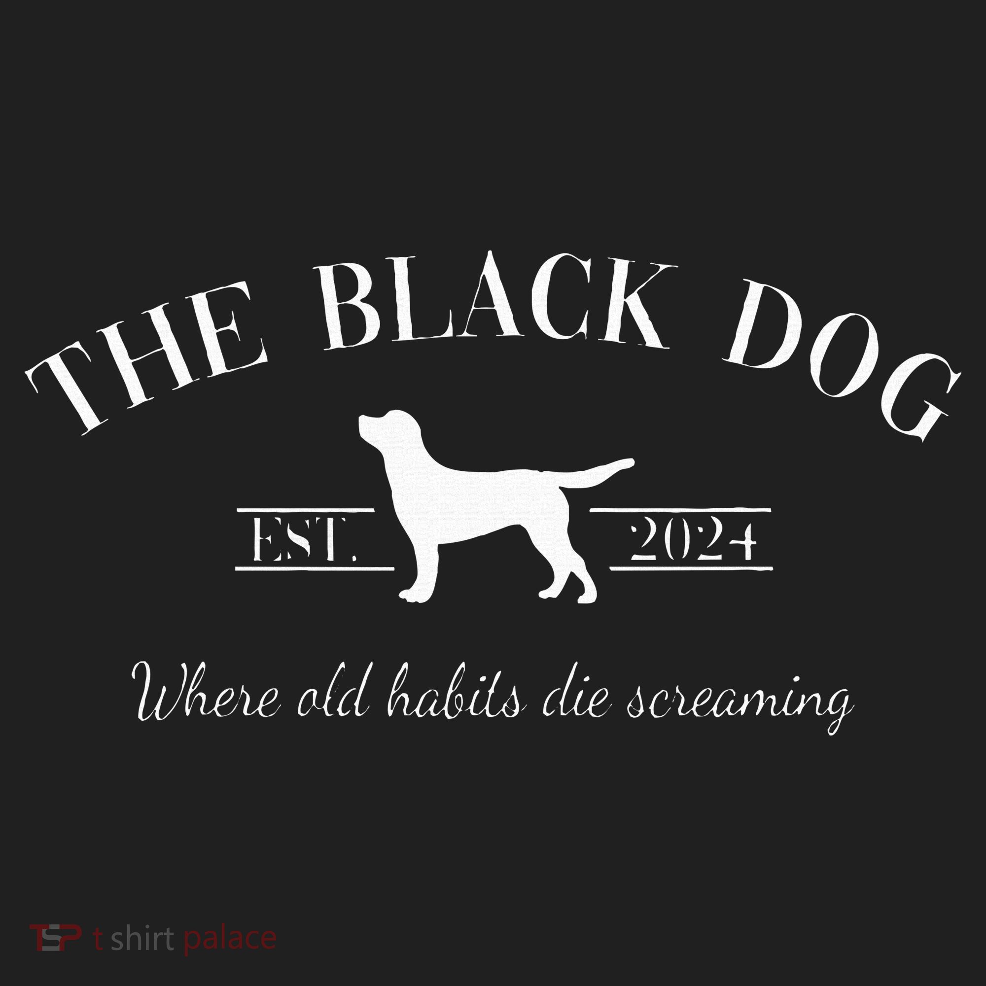 Retro Black Dog Club Old Habits Est. 2024 Golf Towel