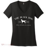 Retro Black Dog Club Old Habits Est. 2024 Women's V-Neck T-Shirt thumb 0