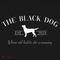 Retro Black Dog Club Old Habits Est. 2024 Women's V-Neck T-Shirt thumb 4