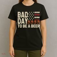 Retro Bad Day To Be Beer Usa Flag Beer 4th Of July T-Shirt thumb 4