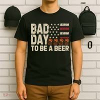 Retro Bad Day To Be Beer Usa Flag Beer 4th Of July T-Shirt thumb 6