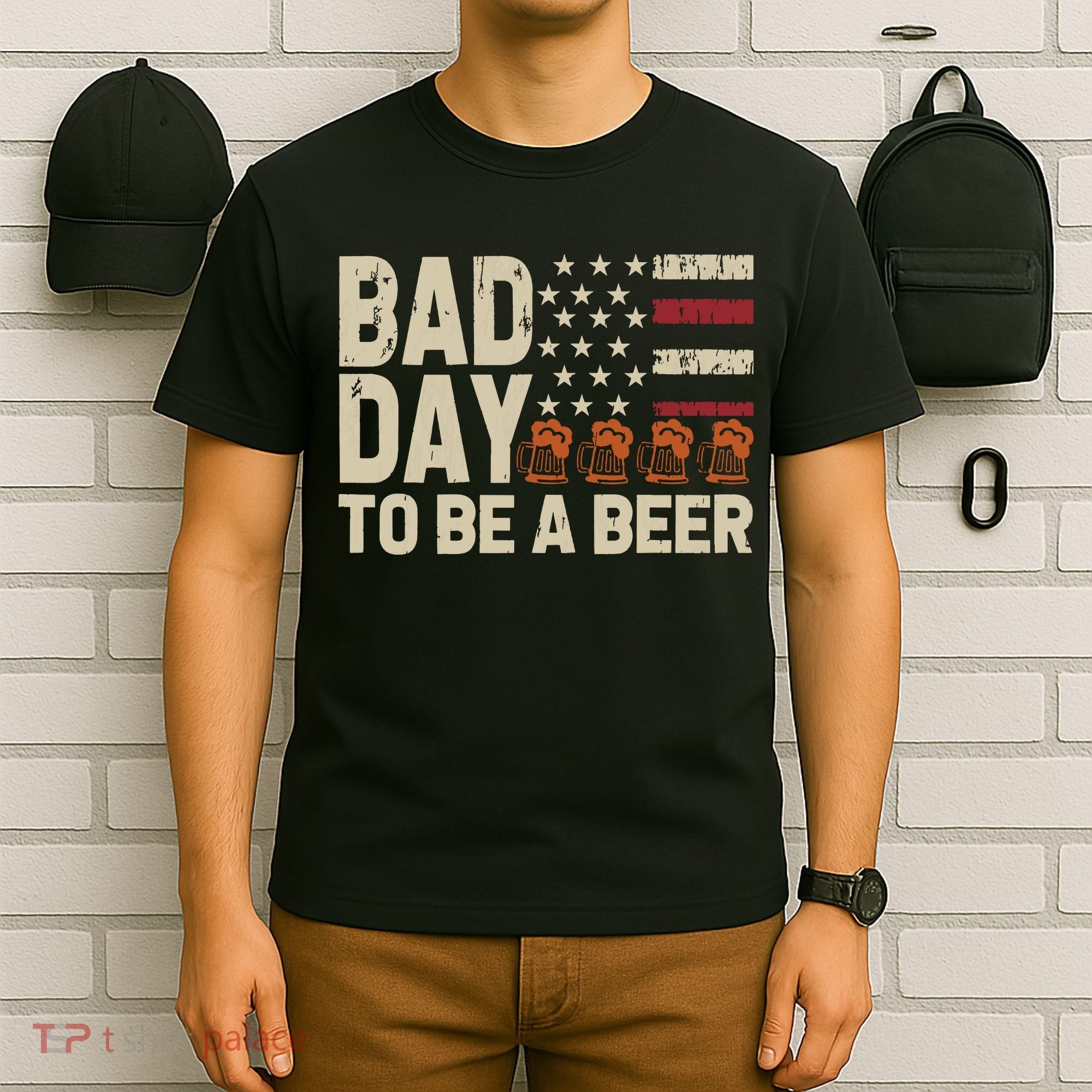 Retro Bad Day To Be Beer Usa Flag Beer 4th Of July T-Shirt