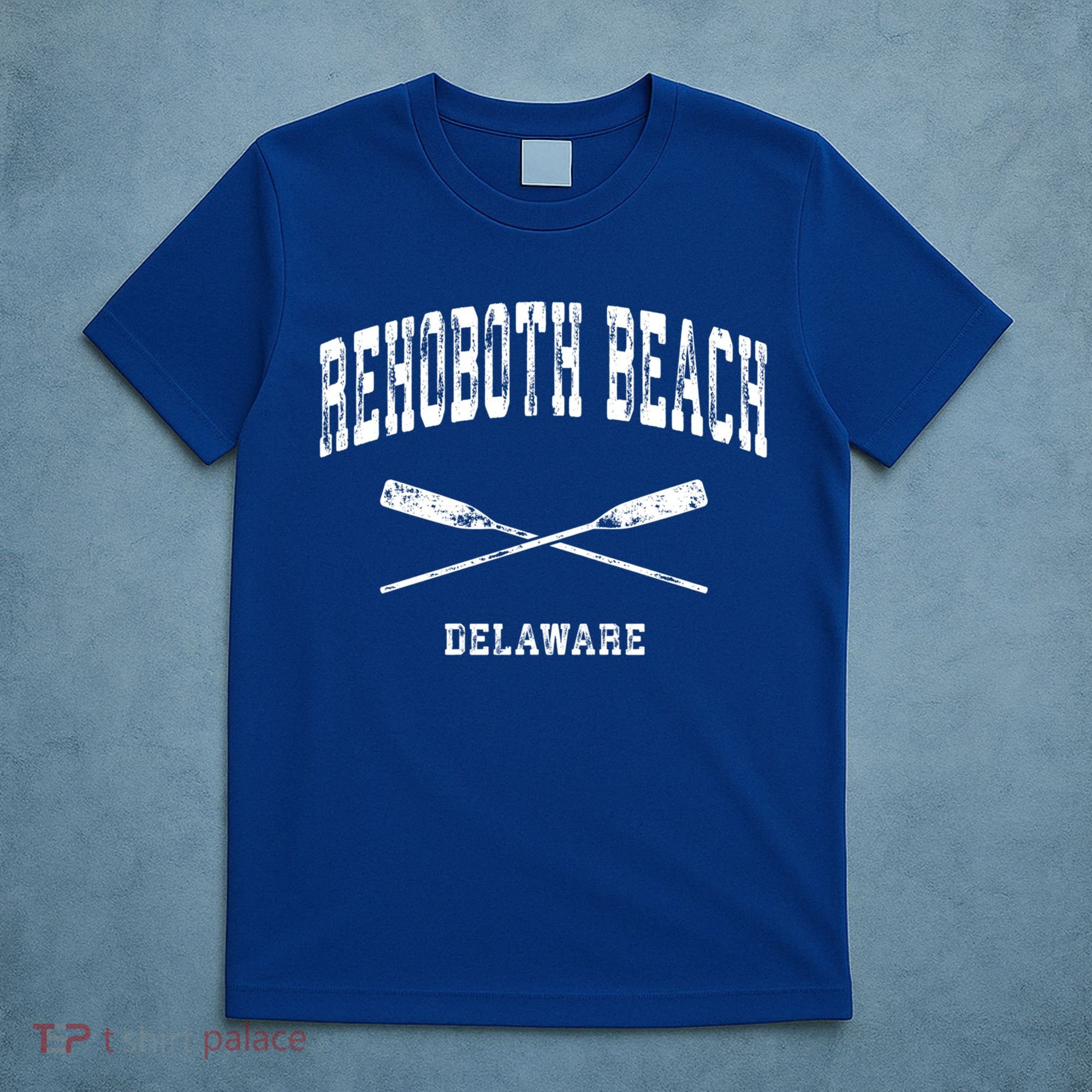 Rehoboth Beach Delaware Vintage Nautical Crossed Oars Gift T-Shirt