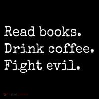 Read Books Drink Coffee Fight Evil Ornament thumb 1