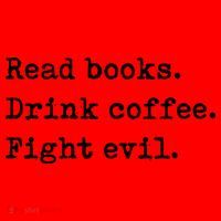 Read Books. Drink Coffee. Fight Evil. Funny Reading Santa Hat thumb 1