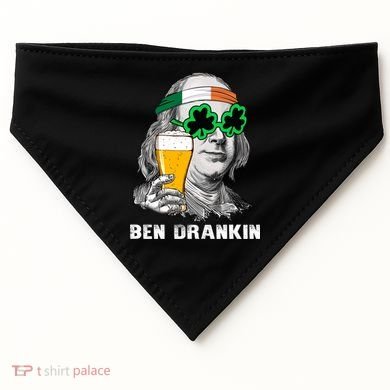 Retro Ben Drankin Beer Holiday Gift St Patricks Day Gift USA-Made Doggie Bandana