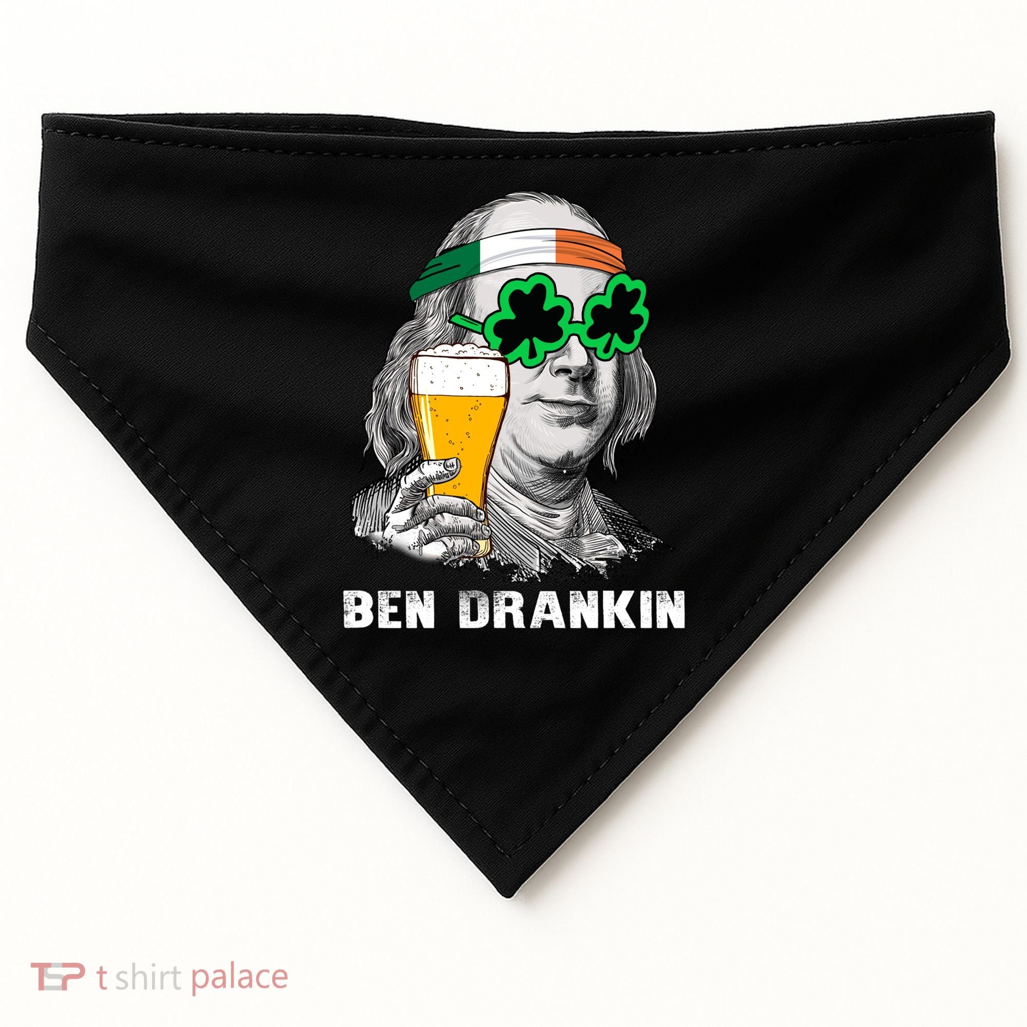 Retro Ben Drankin Beer Holiday Gift St Patricks Day Gift USA-Made Doggie Bandana