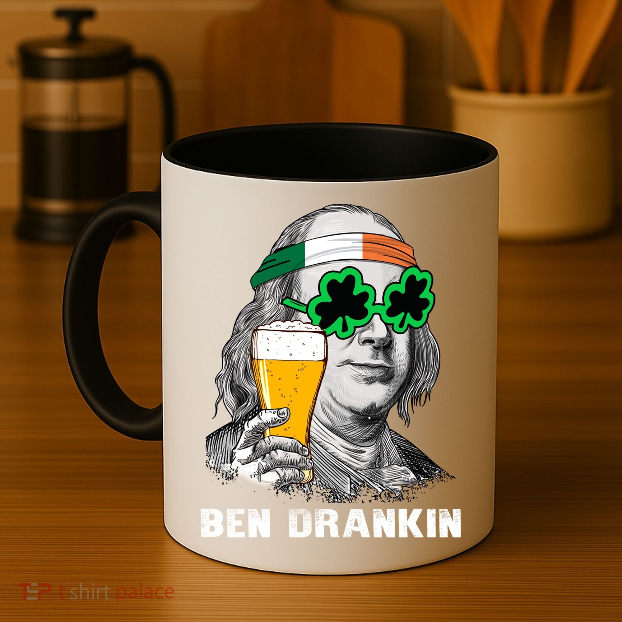 Retro Ben Drankin Beer Holiday Gift St Patricks Day Gift Coffee Mug