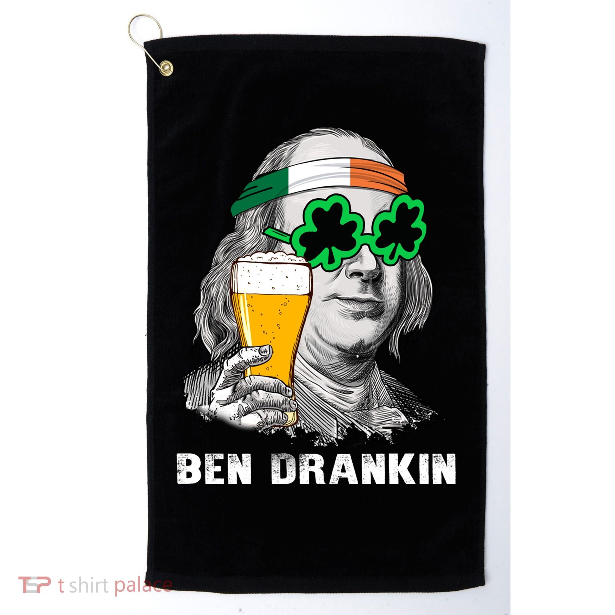 Retro Ben Drankin Beer Holiday Gift St Patricks Day Gift Golf Towel