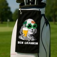 Retro Ben Drankin Beer Holiday Gift St Patricks Day Gift Golf Towel thumb 2