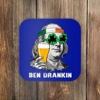 Retro Ben Drankin Beer Holiday Gift St Patricks Day Gift Coaster thumb 0