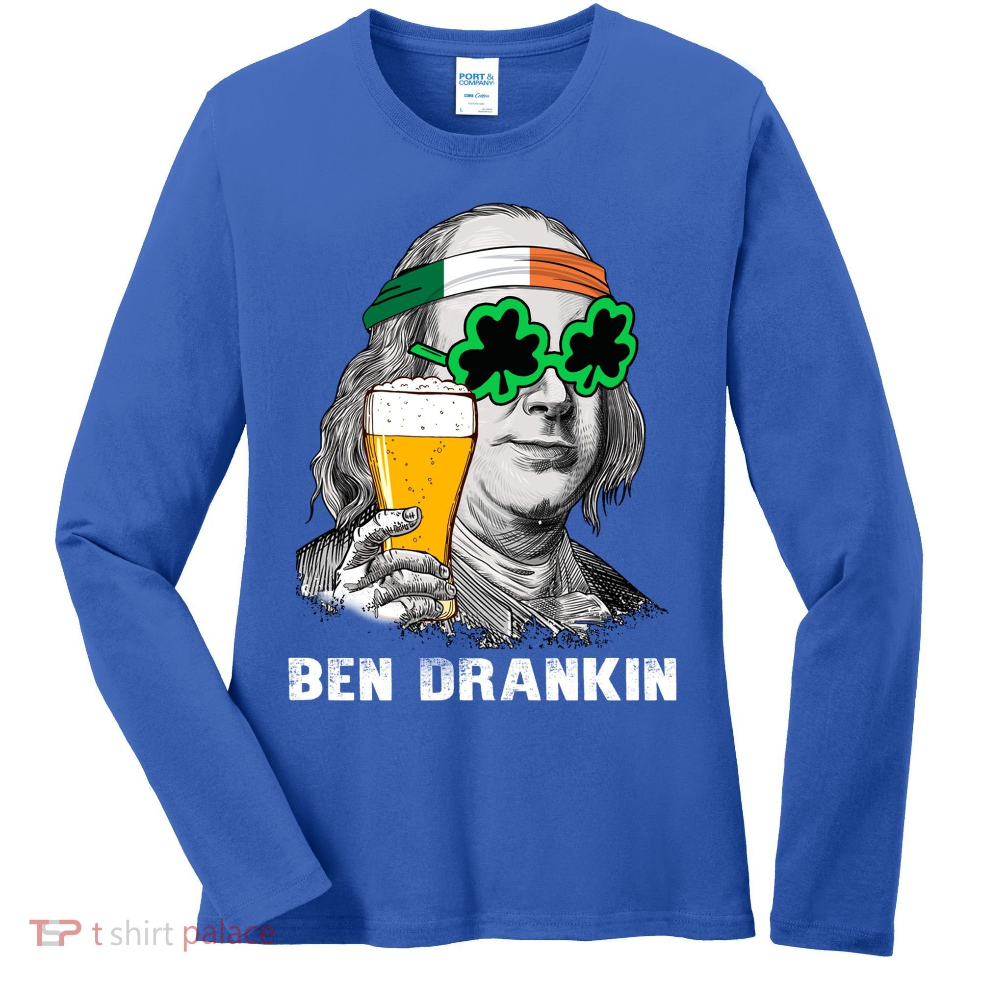 Retro Ben Drankin Beer Holiday Gift St Patricks Day Gift Women's Long Sleeve Shirt