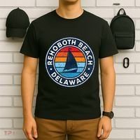 Rehoboth Beach Delaware De Vintage Sailboat Retro 70s T-Shirt thumb 6