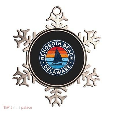 Rehoboth Beach Delaware De Vintage Sailboat Retro 70s Ornament