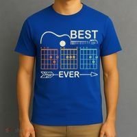 Retro Best Dad Ever D A D Chord Guitar Guitarist Fathers Day Gift T-Shirt thumb 3