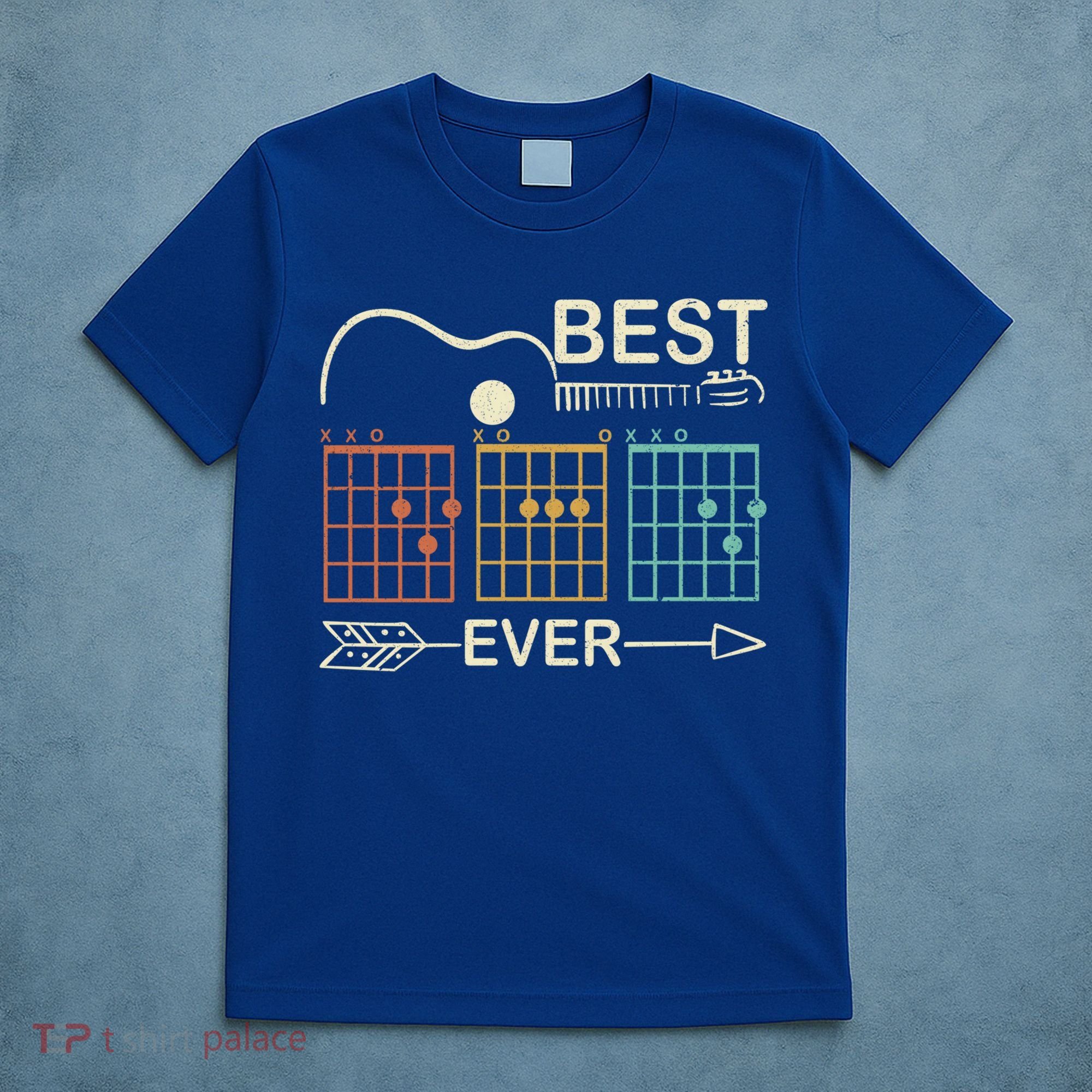 Retro Best Dad Ever D A D Chord Guitar Guitarist Fathers Day Gift T-Shirt