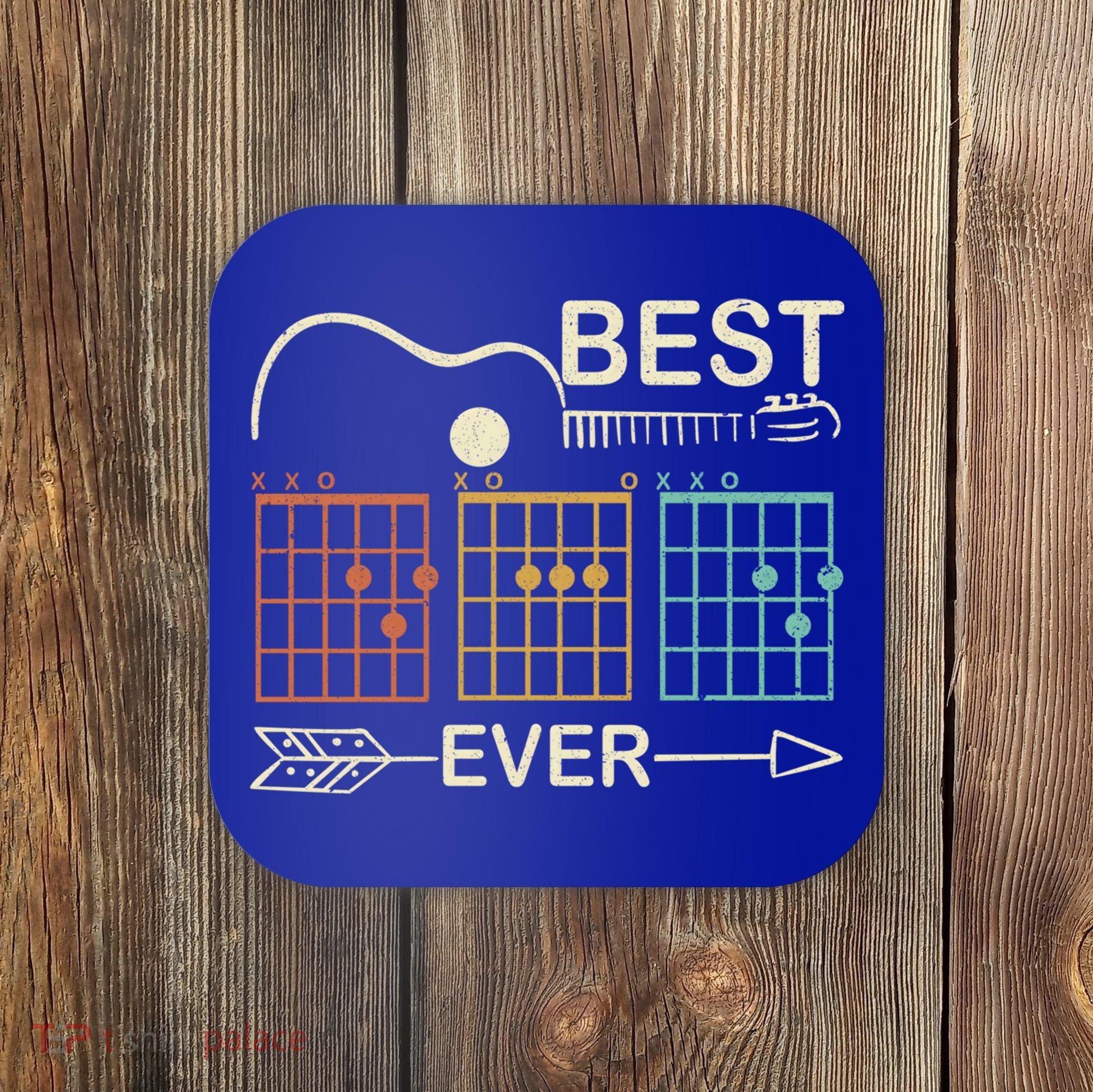 Retro Best Dad Ever D A D Chord Guitar Guitarist Fathers Day Gift Coaster