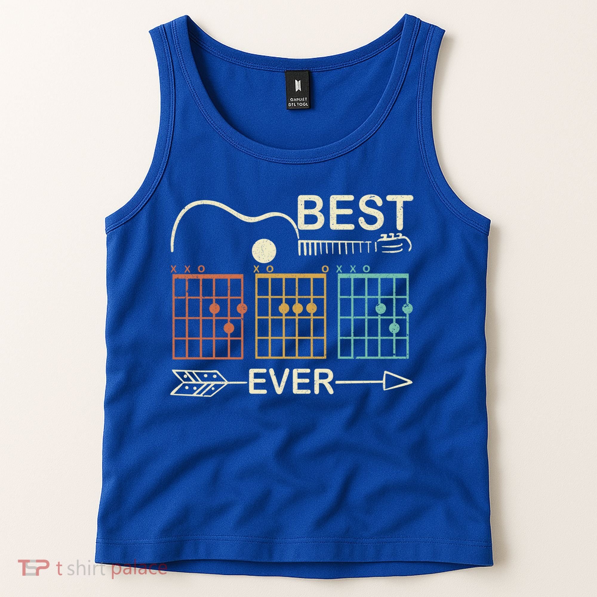 Retro Best Dad Ever D A D Chord Guitar Guitarist Fathers Day Gift Tank Top