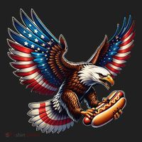 Retro Bald Eagle Hotdog American Flag 4th Of July Patriotic Beanie thumb 2