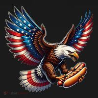 Retro Bald Eagle Hotdog American Flag 4th Of July Patriotic Women's Hoodie thumb 2