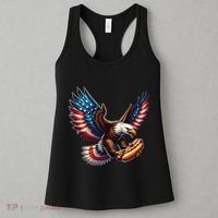 Retro Bald Eagle Hotdog American Flag 4th Of July Patriotic Women's Tank Top thumb 3