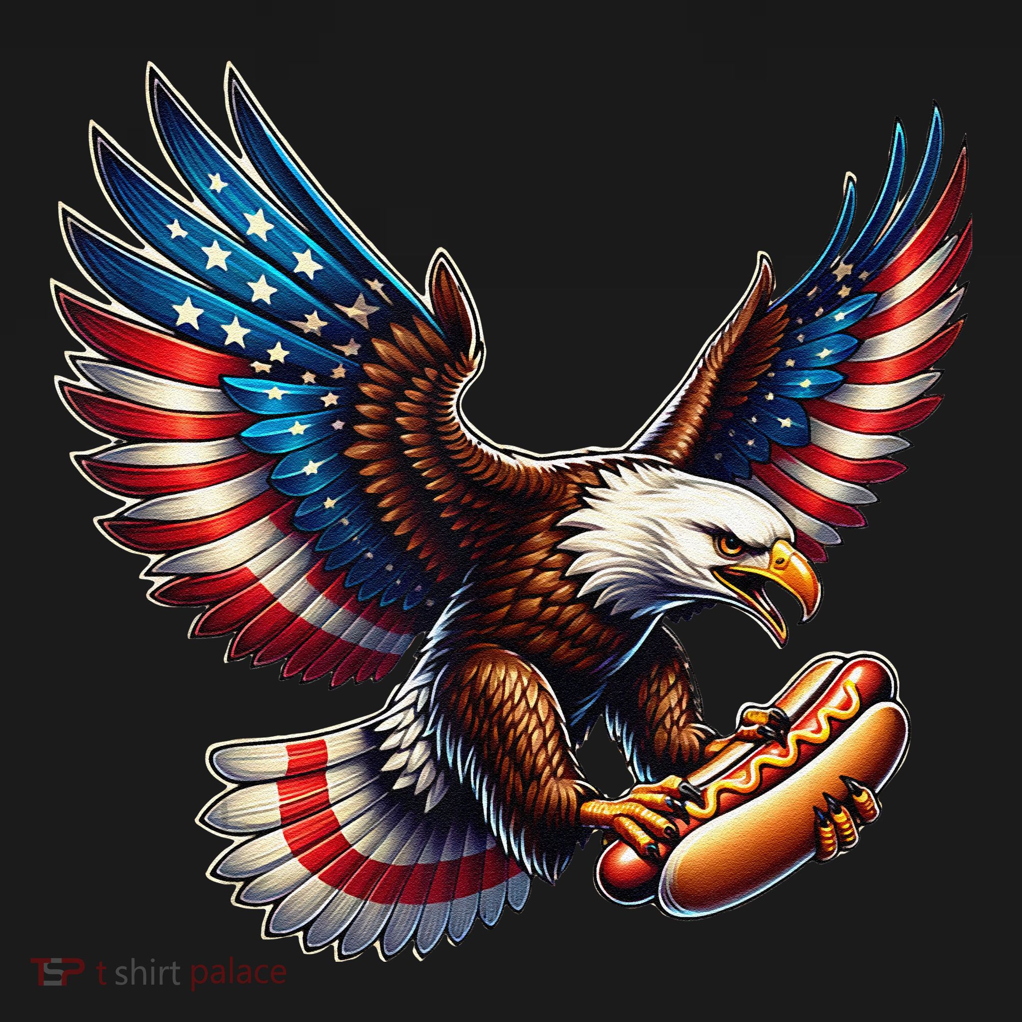 Retro Bald Eagle Hotdog American Flag 4th Of July Patriotic Women's Tank Top