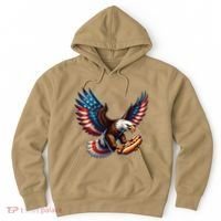 Retro Bald Eagle Hotdog American Flag 4th Of July Patriotic Hoodie thumb 0