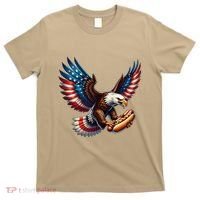 Retro Bald Eagle Hotdog American Flag 4th Of July Patriotic T-Shirt thumb 0