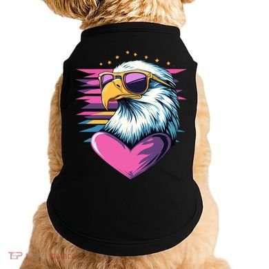Retro Bald Eagle Valentines Day Funny Gift Doggie Tank