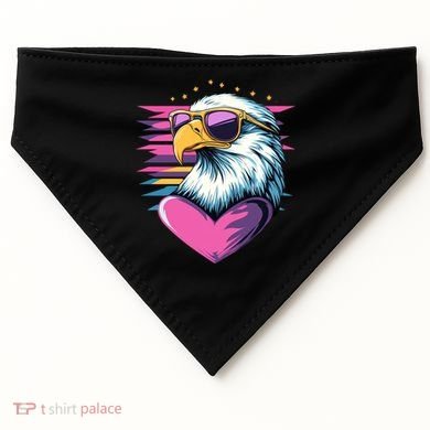 Retro Bald Eagle Valentines Day Funny Gift USA-Made Doggie Bandana