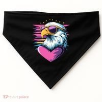 Retro Bald Eagle Valentines Day Funny Gift USA-Made Doggie Bandana thumb 0
