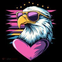 Retro Bald Eagle Valentines Day Funny Gift Backpack thumb 2