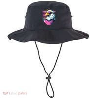 Retro Bald Eagle Valentines Day Funny Gift Bucket Hat thumb 0