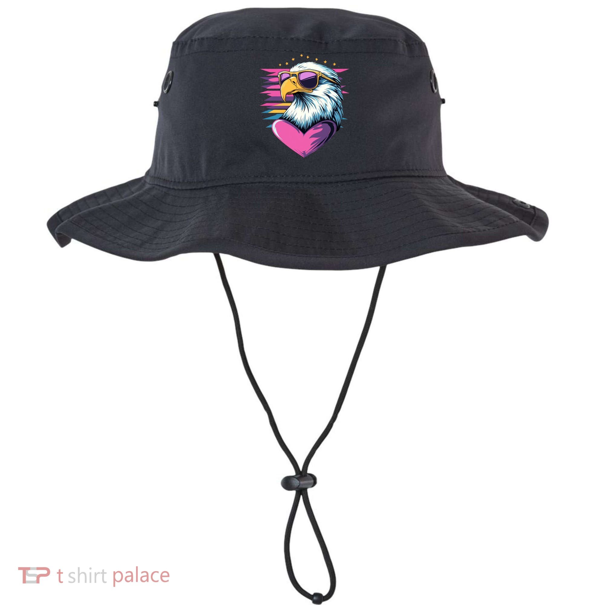 Retro Bald Eagle Valentines Day Funny Gift Bucket Hat