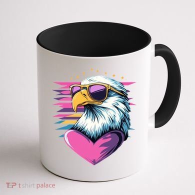 Retro Bald Eagle Valentines Day Funny Gift Coffee Mug back