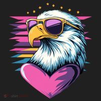 Retro Bald Eagle Valentines Day Funny Gift Beanie thumb 2