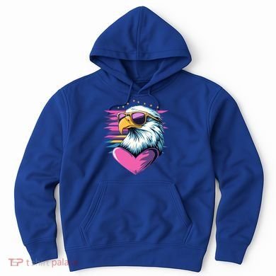 Retro Bald Eagle Valentines Day Funny Gift Hoodie
