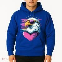 Retro Bald Eagle Valentines Day Funny Gift Hoodie thumb 2