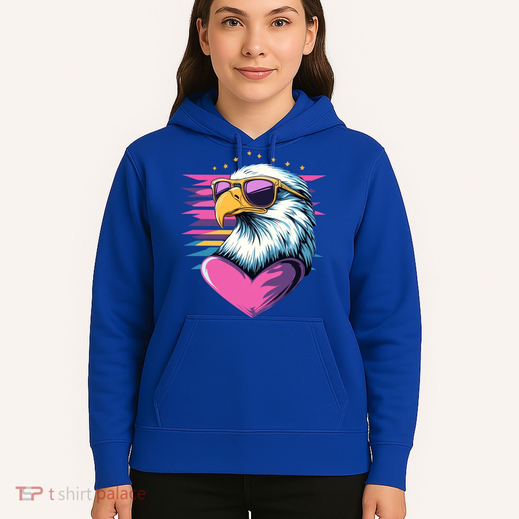 Retro Bald Eagle Valentines Day Funny Gift Hoodie