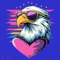 Retro Bald Eagle Valentines Day Funny Gift Hoodie thumb 7