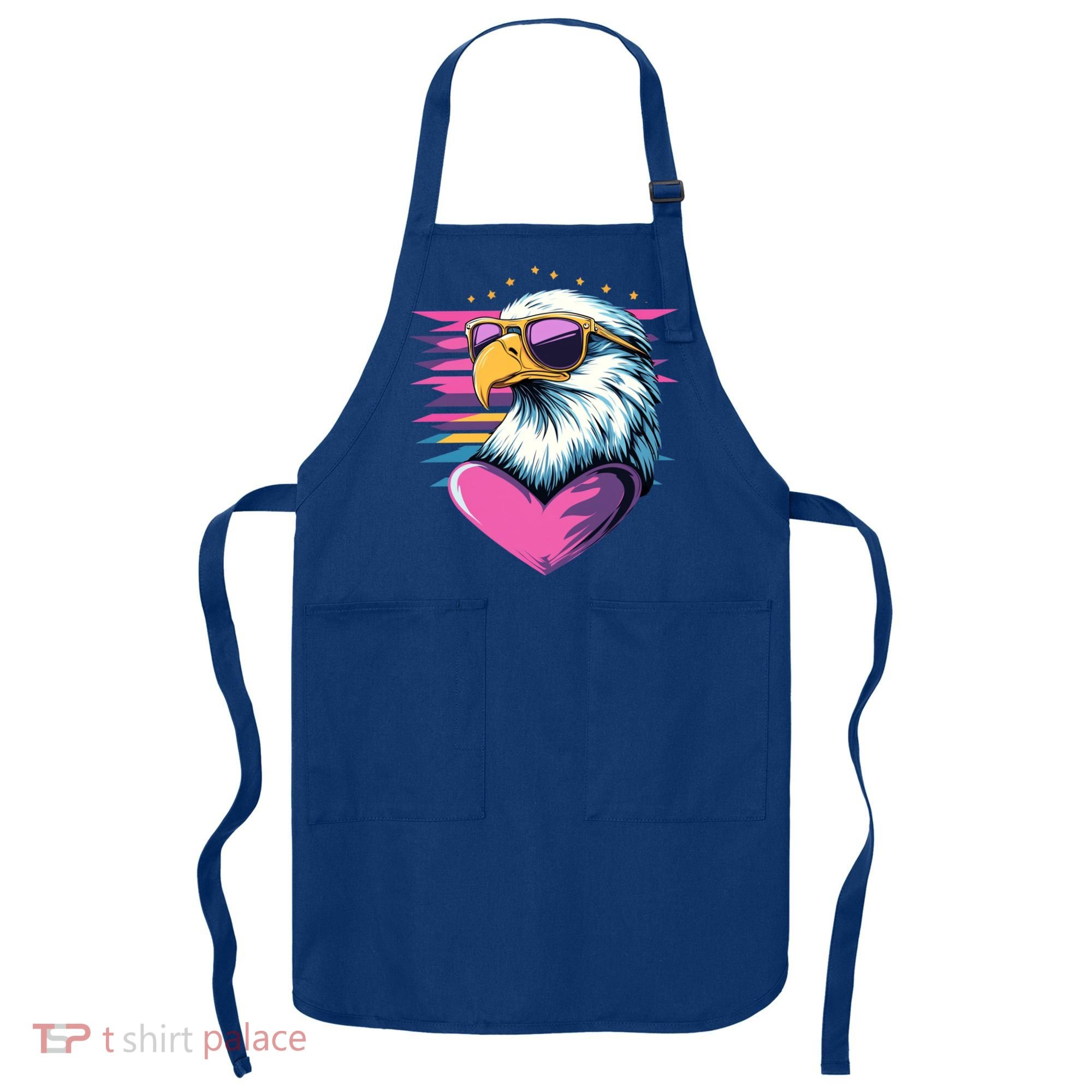 Retro Bald Eagle Valentines Day Funny Gift Apron