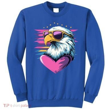 Retro Bald Eagle Valentines Day Funny Gift Sweatshirt