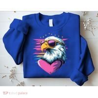 Retro Bald Eagle Valentines Day Funny Gift Sweatshirt thumb 2
