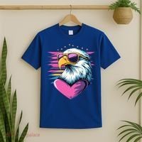 Retro Bald Eagle Valentines Day Funny Gift T-Shirt thumb 2
