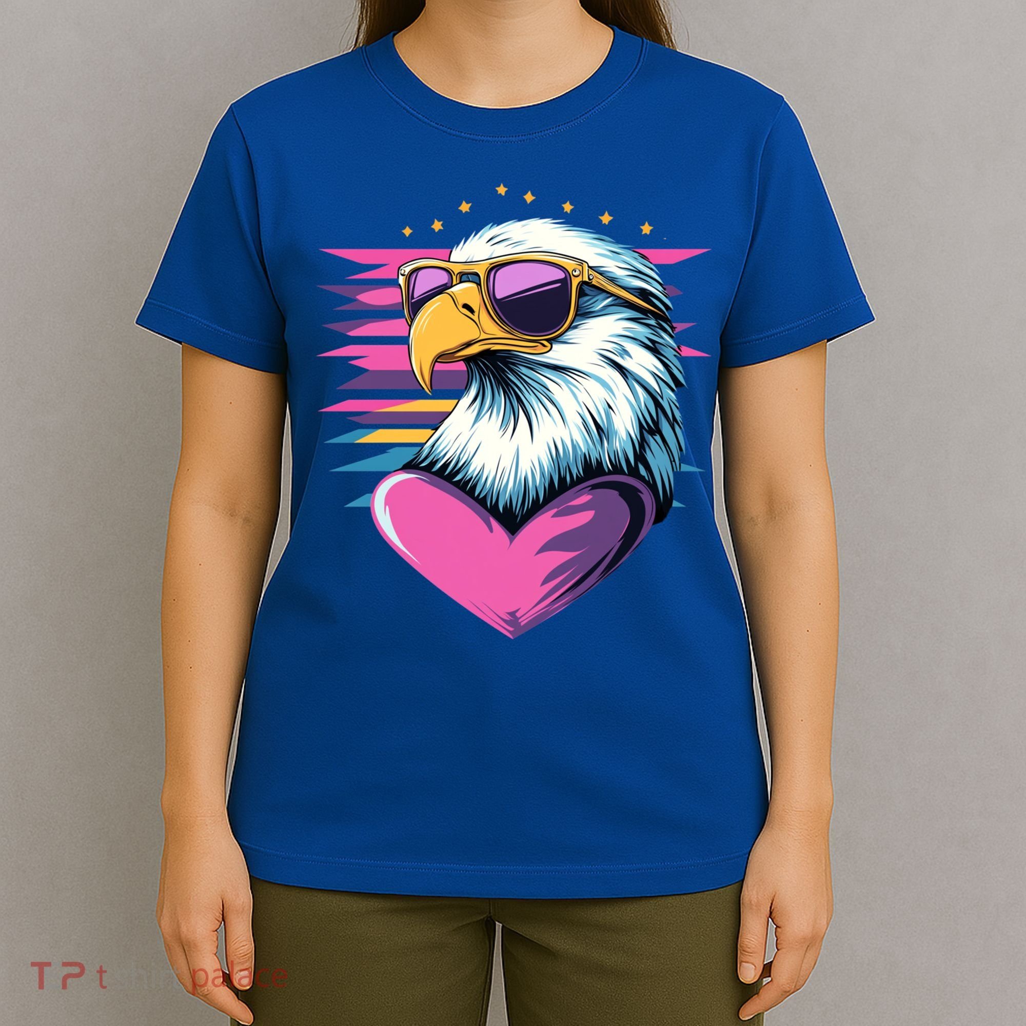 Retro Bald Eagle Valentines Day Funny Gift T-Shirt